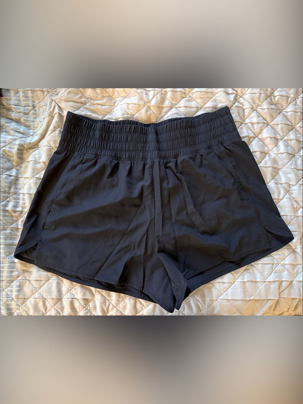 Old Navy Black Smocked-Waist Athletic Shorts